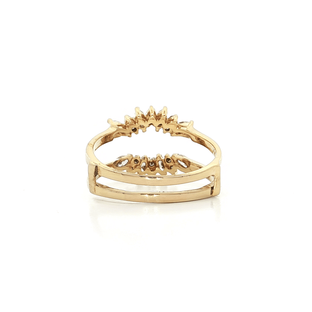0.75 CTW Natural Marquise & Round Brilliant Cut Diamond Wedding Band Sleeve Ring in 14kt Yellow Gold – Jewelry Depot, Inc.