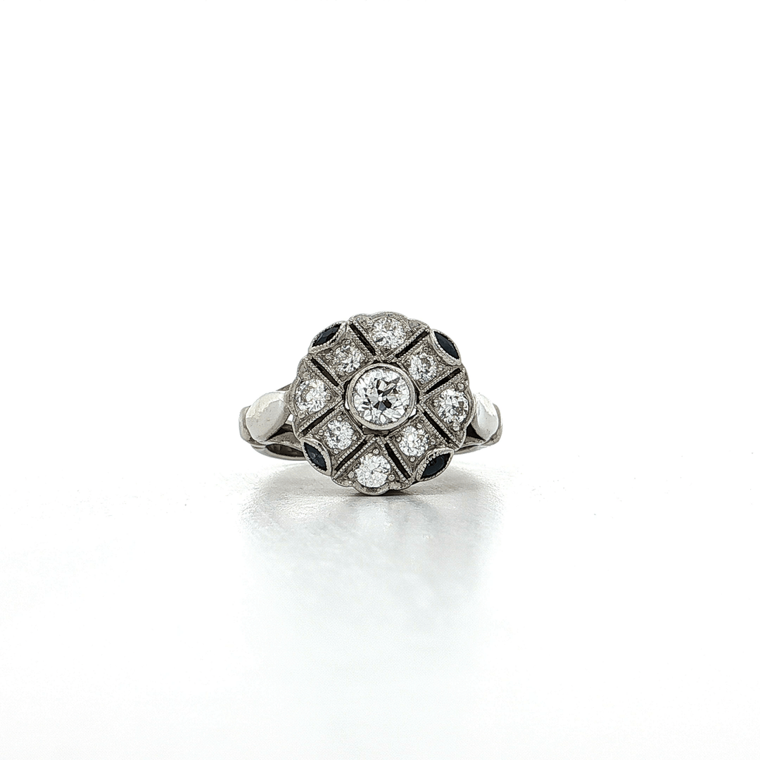 1.10 CTW Antique Natural Diamond & Sapphire Ring in Platinum and 10kt White Gold – Jewelry Depot, Inc.