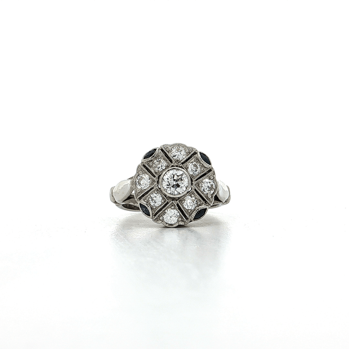 1.10 CTW Antique Natural Diamond & Sapphire Ring in Platinum and 10kt White Gold – Jewelry Depot, Inc.