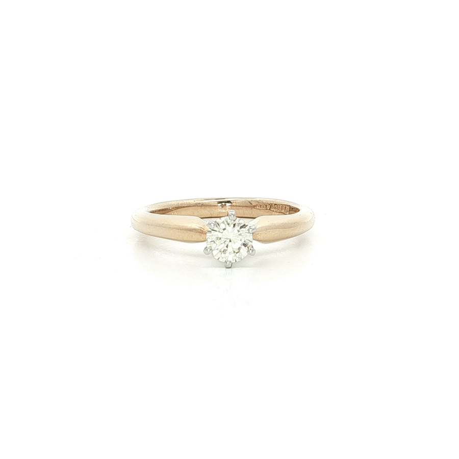 Round Diamond Solitaire Engagement Ring 14k Yellow Gold