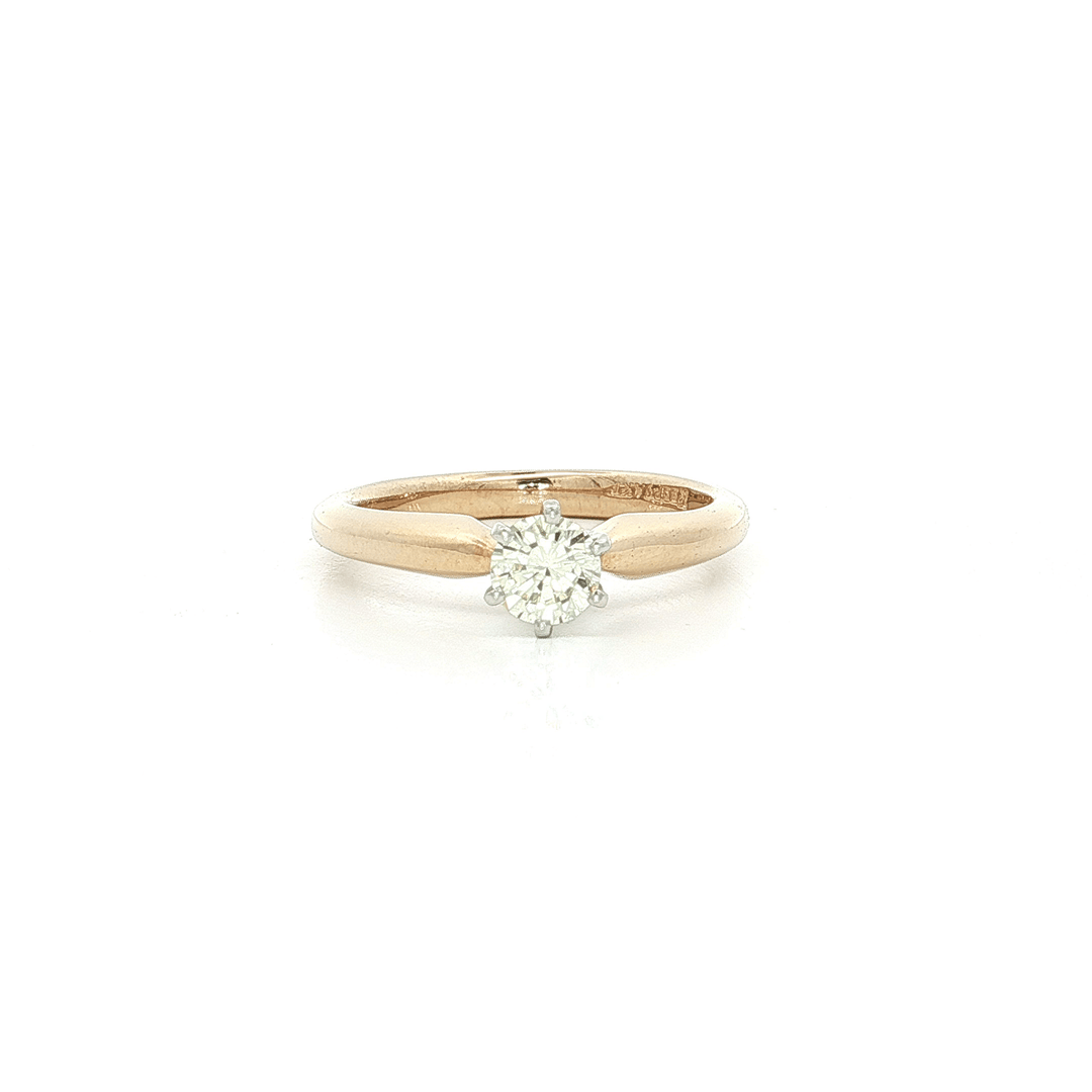 0.40 CT Natural Round Brilliant Cut Solitaire Engagement Ring in 14kt Yellow Gold – Jewelry Depot, Inc.