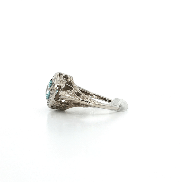 1.25 CT AAA Grade Natural Aquamarine set in an Antique Style 14kt White Gold Ring – Jewelry Depot, Inc.