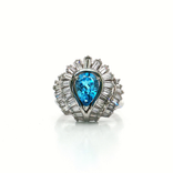 London Blue Topaz & Nearly Flawless Colorless Diamond Ring (3 ⅞ ct.) in Platinum