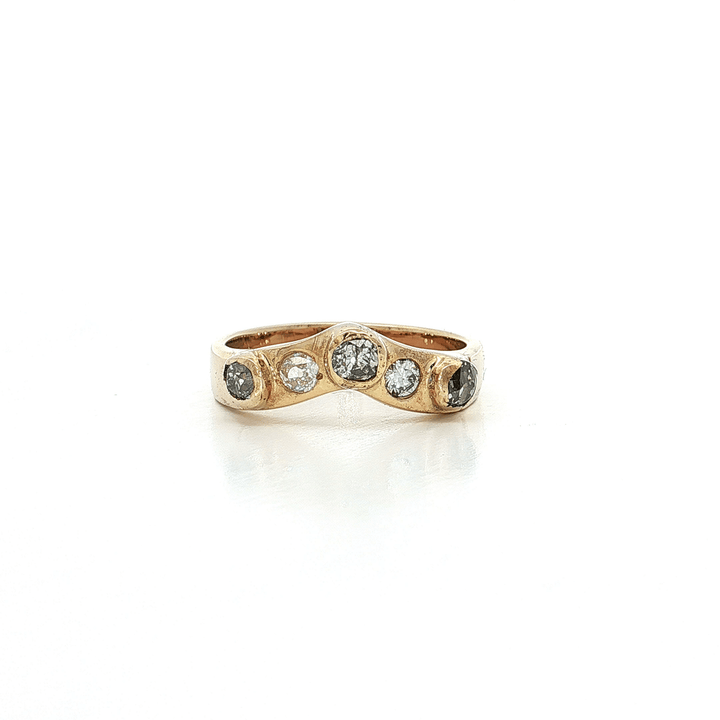 0.50 CTW Antique Rose Cut Near - Colorless Diamonds Bezel - Set in a 14kt Yellow Gold Band – Jewelry Depot, Inc.
