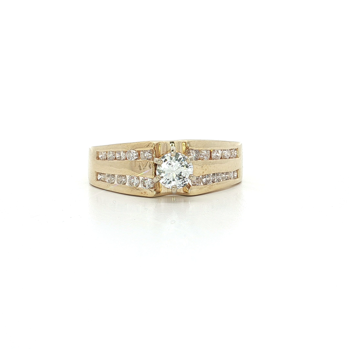 Channel-Set Near-Colorless Diamond Engagement Ring (1 ct. tw.) in 14k Yellow Gold