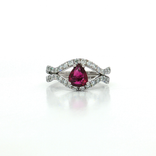 Pear Vivid Ruby Colorless Nearly Flawless Crossover Diamond Ring (2 ½ ct. tw.) in 18k White Gold