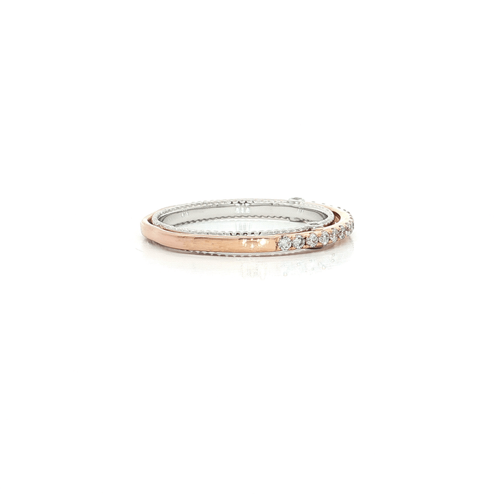 0.25 CTW Natural Colorless Nearly Flawless Round Brilliant Cut Diamonds Pavé - set in a 14kt White & Rose Gold Band – Jewelry Depot, Inc.