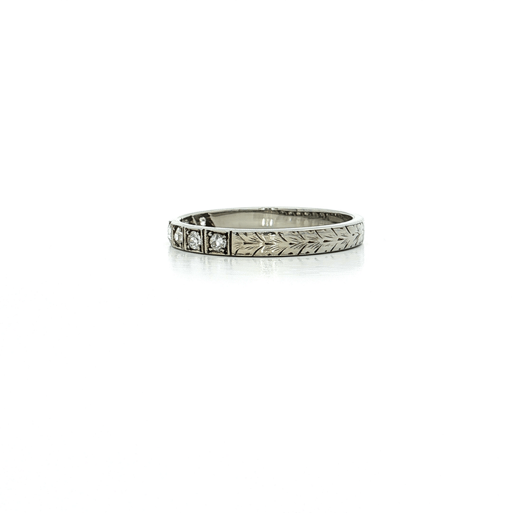 0.18 CTW Antique Rose Cut Diamonds from the 1800s set in a Wedding Band in 18kt White Gold – Jewelry Depot, Inc.