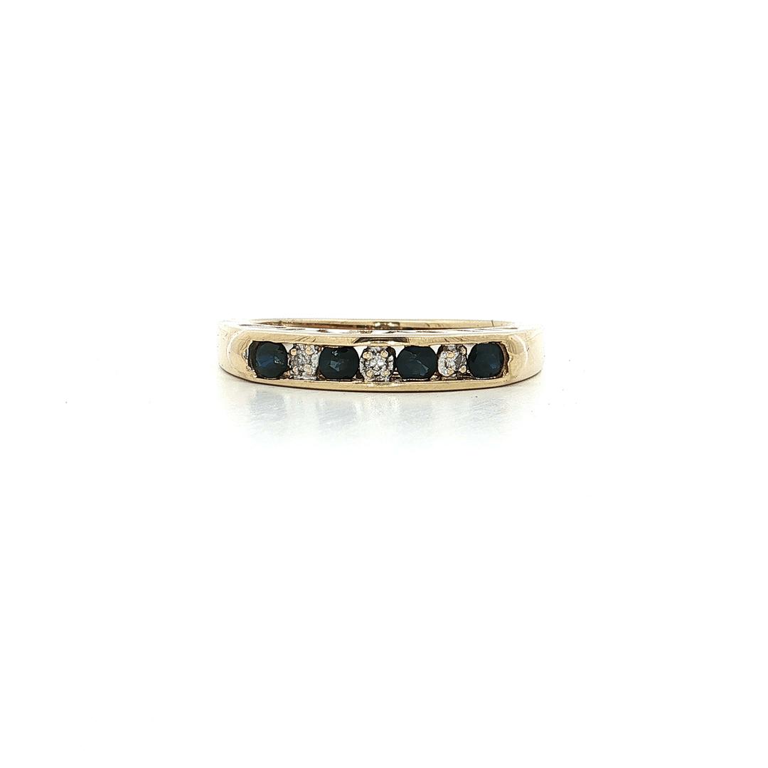 0.50 CTW Natural Sapphire & Diamond “I Love You” Ring in 10kt Yellow Gold
