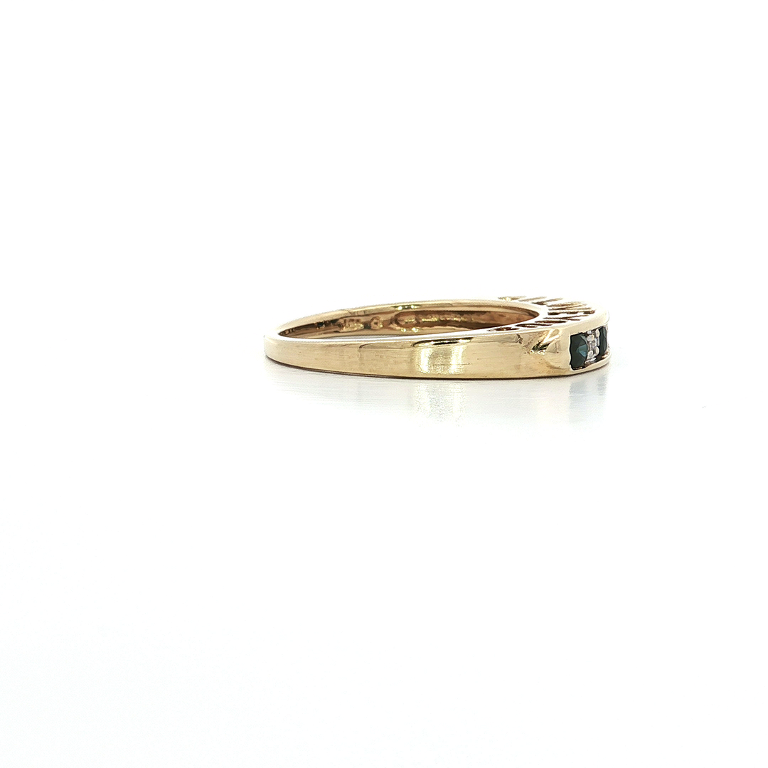 0.50 CTW Natural Sapphire & Diamond “I Love You” Ring in 10kt Yellow Gold