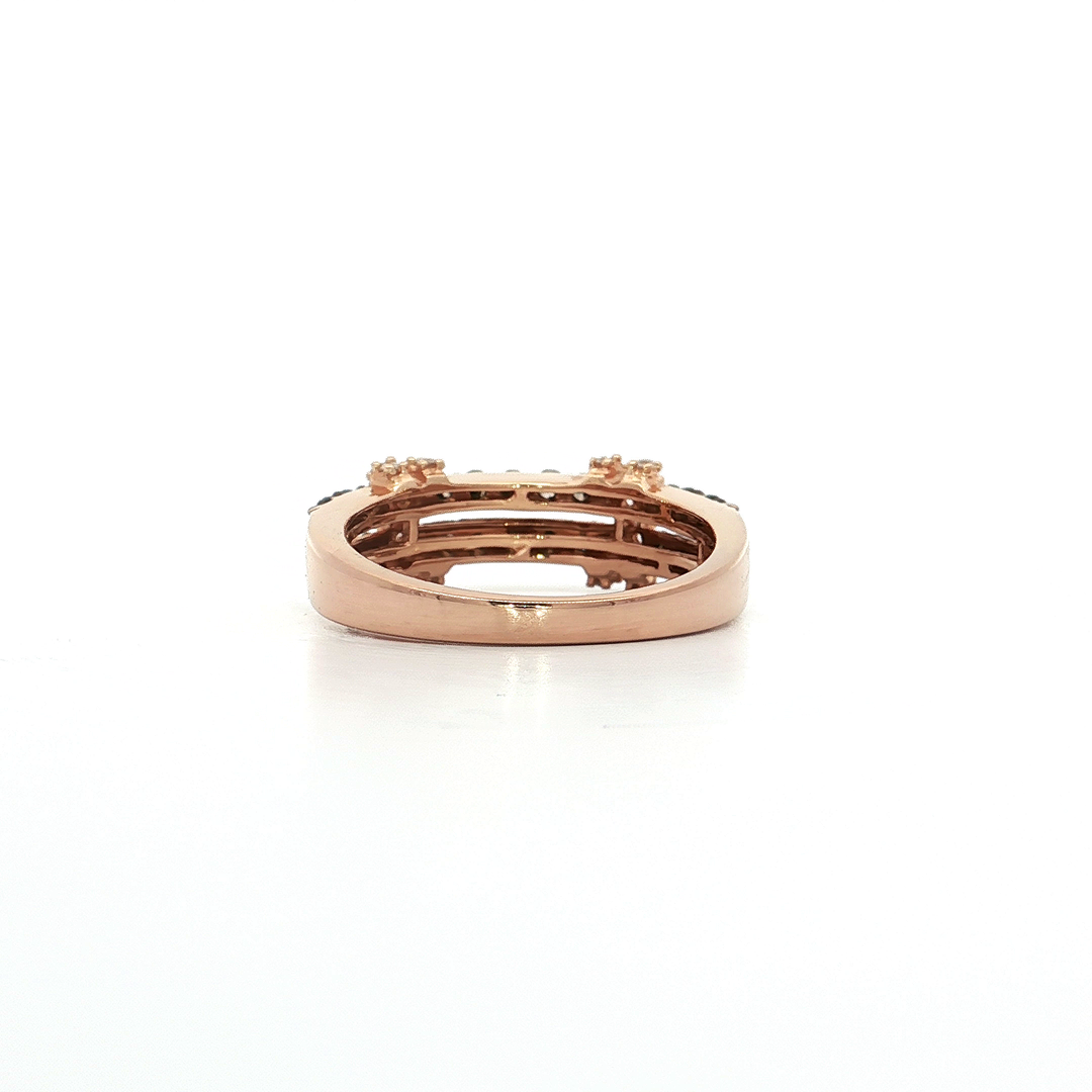 0.50 CTW Le Vian® Natural Chocolate & Vanilla Diamonds in a Crisscross X Split Band Ring in 14kt Strawberry Gold