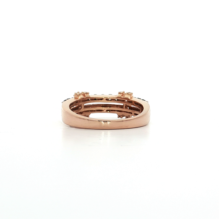 0.50 CTW Le Vian® Natural Chocolate & Vanilla Diamonds in a Crisscross X Split Band Ring in 14kt Strawberry Gold