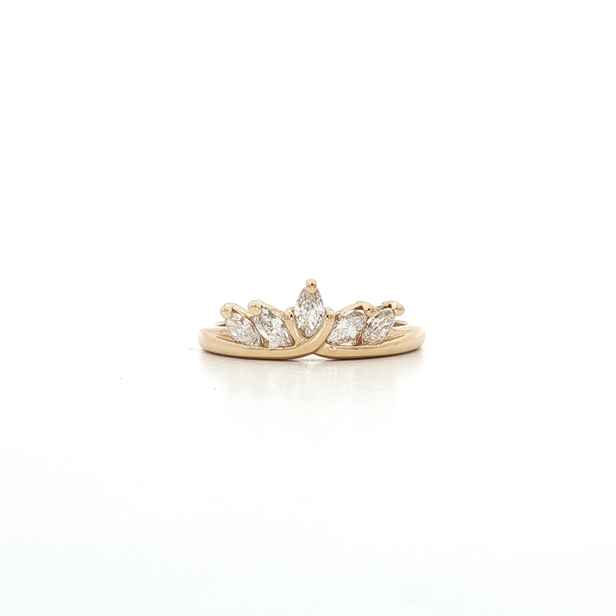 Marquise Brilliant Cut Nearly Flawless Colorless Diamond Tiara Ring (1/2 ct.) 14k Yellow Gold
