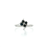 Vintage Sapphire & Diamond Bypass Flower Cluster Ring (½ ct. tw.) in 14k White Gold