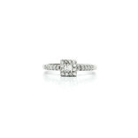 Baguette Cut & Round Brilliant Cut Colorless Diamond Halo Ring (⅓ ct. tw.) in 18k White Gold