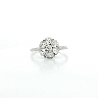 Flower Cluster Near-Colorless Diamond Ring (¾ ct.) in 14k White Gold