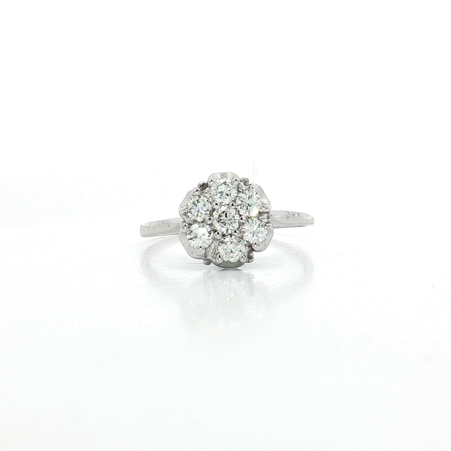 Flower Cluster Near-Colorless Diamond Ring (3/4 ct. tw.) 14k White Gold