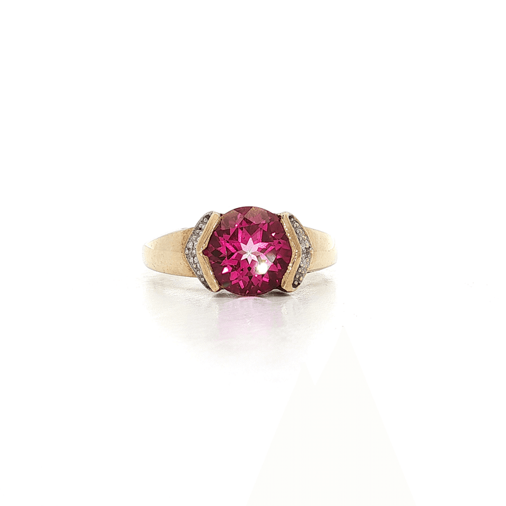 2.30 CTW AAAA Grade Deep Pink Natural Spinel & Diamond Ring in 10kt Yellow Gold – Jewelry Depot, Inc.