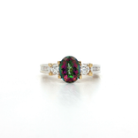 Oval-Shaped Mystic Topaz & Nearly Flawless Colorless Diamond Ring (2 ¾ ct. tw.) in 18k White & Yellow Gold