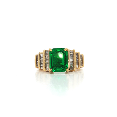 Vivid Tsavorite Green Garnet & Diamond Ring (3 ¼ ct. tw.) in 14k Yellow Gold