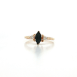 Marquise Deep Blue Sapphire & Near-Colorless Diamond Ring (⅞ ct. tw.) in 14k Yellow Gold