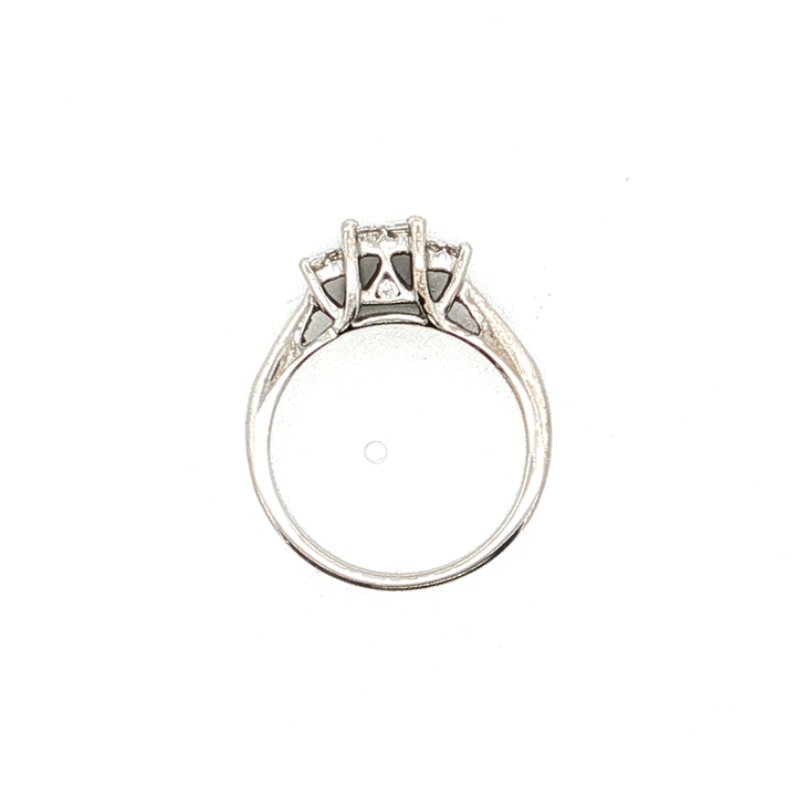 1.00 CTW Natural Princess Cut Near Colorless Diamond Past Present Future Cluster Ring in 14kt White Gold – Jewelry Depot, Inc.