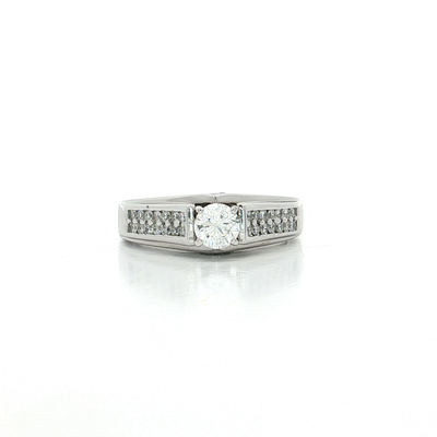 Pavé Near-Colorless Diamond Ring (1 ⅙ ct.) in 14k White Gold