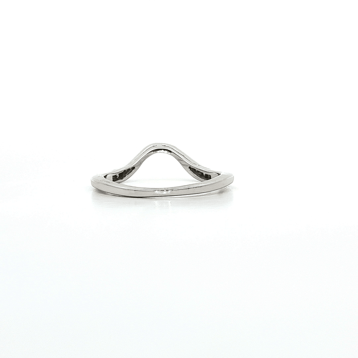 0.10 CTW Colorless Near Flawless Natural Round Brilliant Cut Diamond Curved Wedding Band Enhancer in 14kt White Gold – Jewelry Depot, Inc.