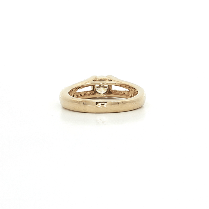 1.00 CTW Natural Round Brilliant Cut Diamonds in a Split - Shank 14kt Yellow Gold Engagement Ring – Jewelry Depot, Inc.