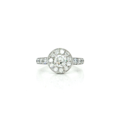 Halo Colorless Diamond Ring (1 ⅛ ct.) in 18k White Gold