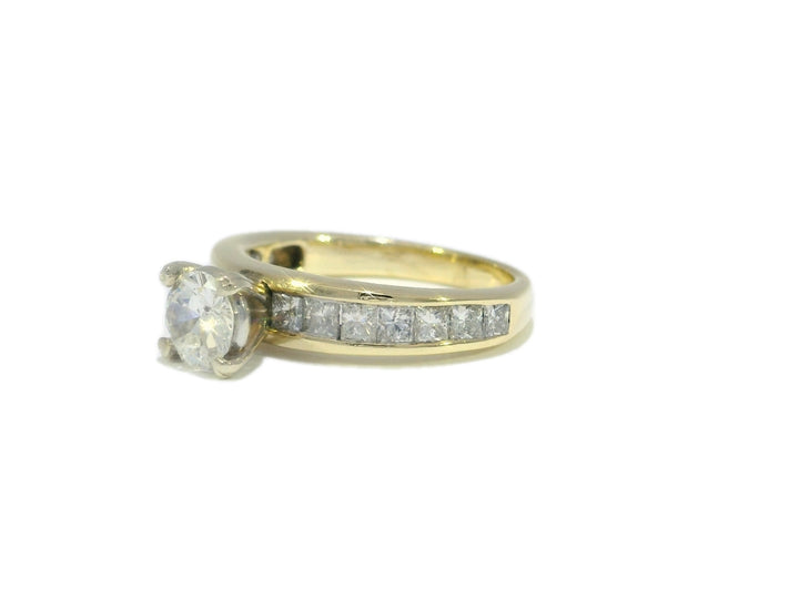 1.75 CTW EGL Certified Colorless Transition Brilliant Cut Natural Diamond Ring in Yellow Gold