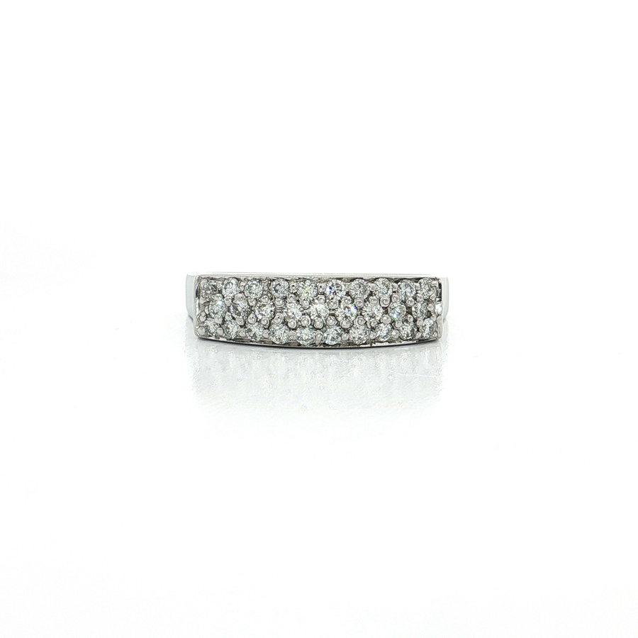 Round Brilliant Cut Colorless Pave Diamond Ring (3/4 ct.) 14k White Gold