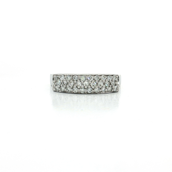Round Brilliant Cut Colorless Pavé Diamond Ring (¾ ct.) in 14k White Gold