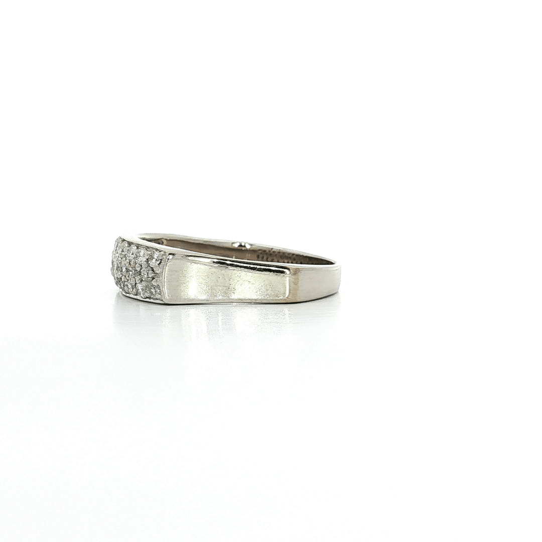 0.75 CTW Natural Round Brilliant Cut Colorless Pavé Diamond Ring in 14kt White Gold – Jewelry Depot, Inc.