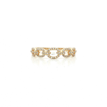 Chain-Link Colorless & Near-Flawless Pavé Diamond Ring (¼ ct. tw.) in 14k Yellow Gold