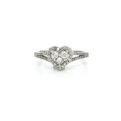 Round & Princess Brilliant Cut Diamond Ring (⅔ ct. tw.) in 10k White Gold Design