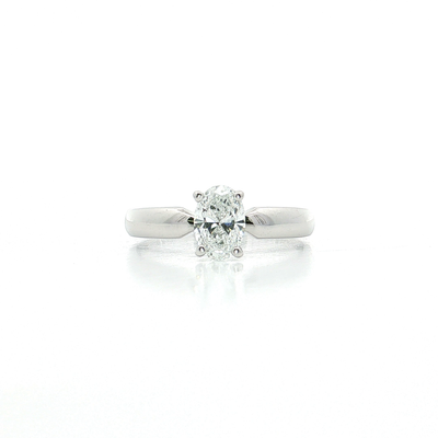 Colorless Oval Diamond Engagement Ring (¾ ct.) 14k White Gold