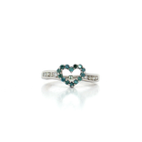 Open Heart Blue and White Diamond Ring (⅔ ct. tw.) in 14k White Gold