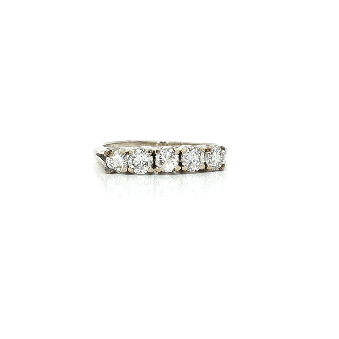 0.75 CTW Natural Round Brilliant Cut Diamond Wedding Band in 14kt White Gold – Jewelry Depot, Inc.