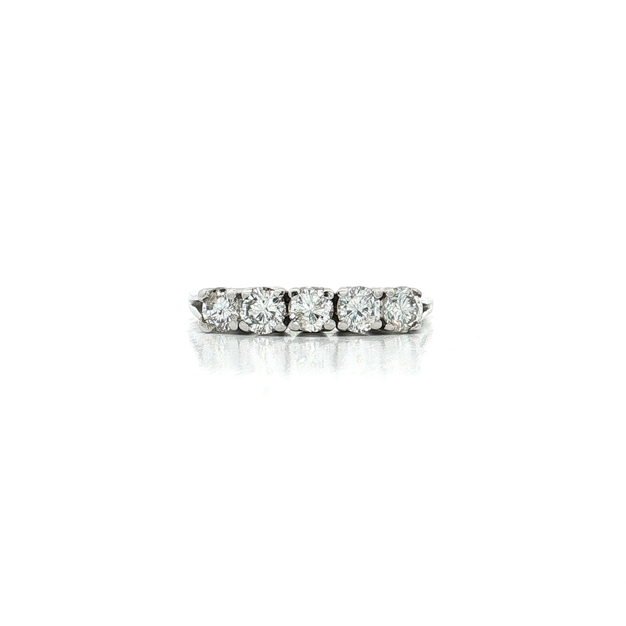 Round Brilliant Cut Diamond Wedding Band (3/4 ct.) 14k White Gold