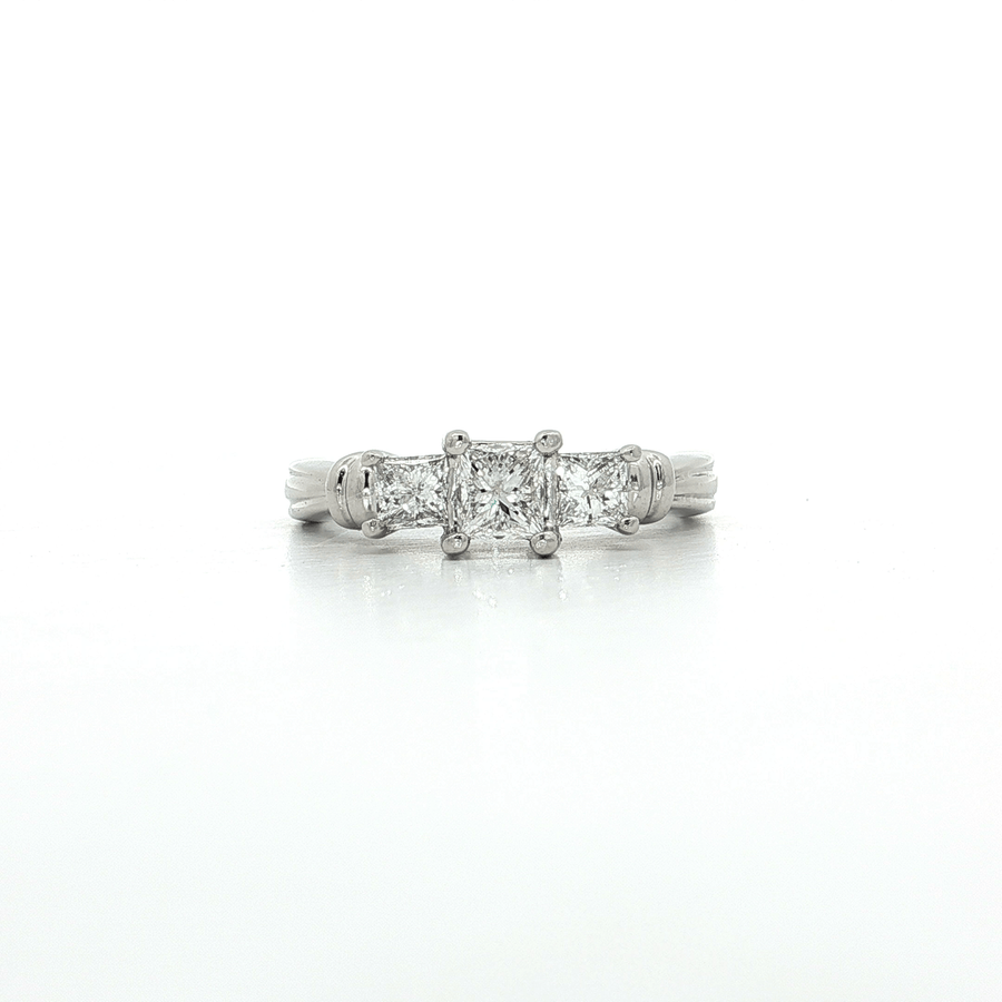 Certified Diamond Three-Stone Engagement Ring Platinum