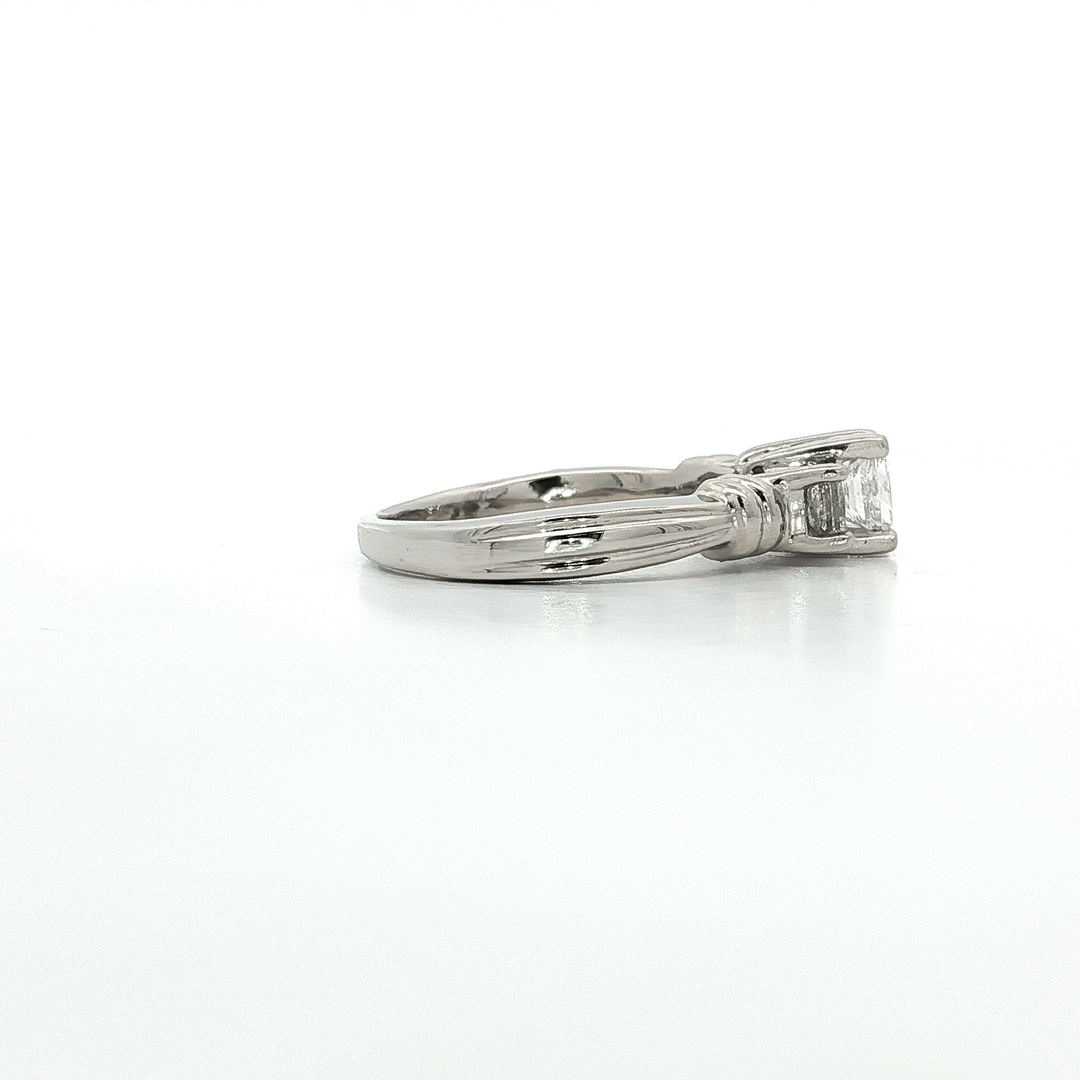 1.05 CTW EGL USA Certified Colorless Three-Stone Diamond Engagement Ring in Platinum