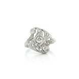 Vintage Art Deco Old European Cut Diamond Ring (⅗ ct. tw.) in 14k White Gold