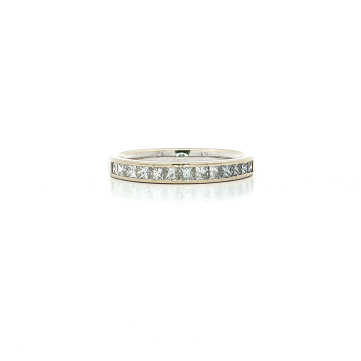 Channel-Set Colorless Near-Flawless Princess Cut Diamond Wedding Band (⅗ ct. tw.) in 18k White Gold