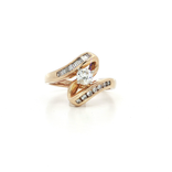 Vintage Colorless Diamond Bypass Engagement Ring (¾ ct.) in 14k Yellow Gold