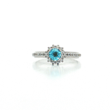 Round Brilliant Cut Near-Colorless Diamond & Swiss Blue Topaz Ring (1 ¼ ct. tw.) in 14k White Gold