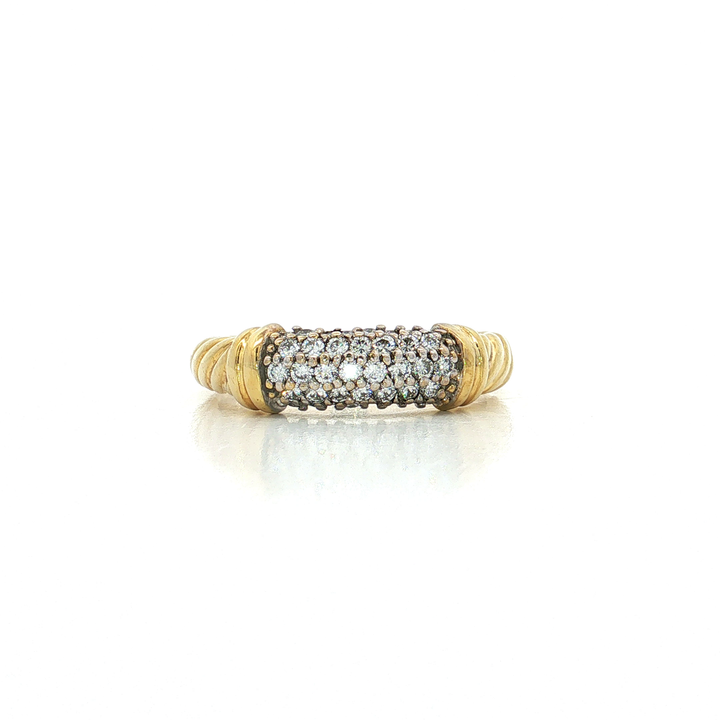 David Yurman Metro Cable Pavé Colorless Nearly Flawless Diamond Ring (¾ ct. tw.) in 18k Yellow Gold