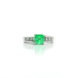Emerald Cut Vivid Emerald Near-Colorless Princess Cut Diamond Ring (2 ½ ct. tw.) in 14k White Gold