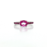 Oval Vivid Pink Spinel Fancy Vivid Pink Near-Flawless Eternity Diamond Engagement Ring (2 ½ ct. tw.) in 14k White Gold