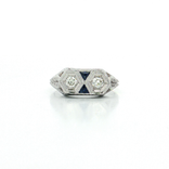 Vintage Owl Eyes Diamond and Sapphire Art Deco Ring (⅖ ct. tw.) in 18k White Gold